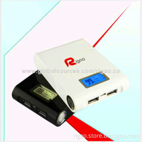 High capacity 10,400mAh power bank with LED light